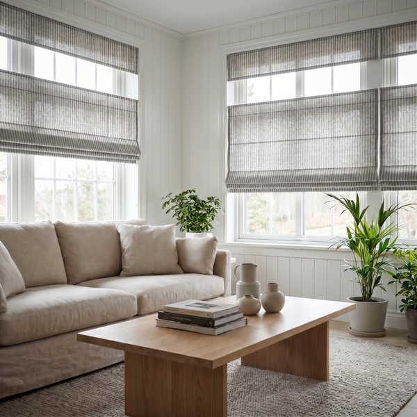 Stripe Cordless Roman Shade | Top Down Bottom Up