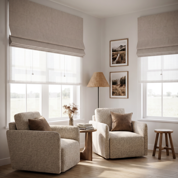 Waterproof and Flame-Retardant Roman Shades | Day Night