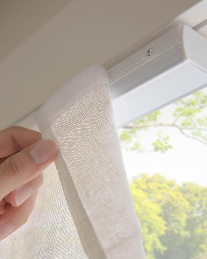Ivory Sheer Light Filtering Roman Shades