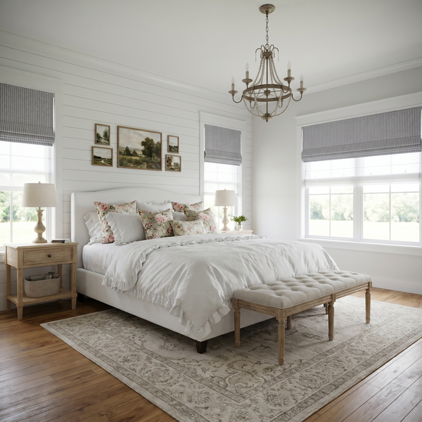 Stripe Cordless Roman Shade | Day Night