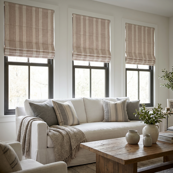 Tiny Dots Stripe Roman Shades | Basic