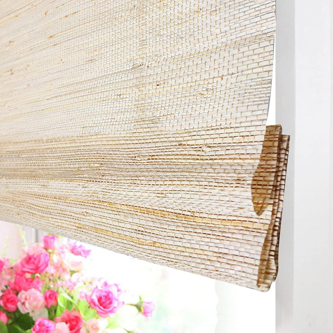 No Drill Cordless Nature Bamboo Roman Shades