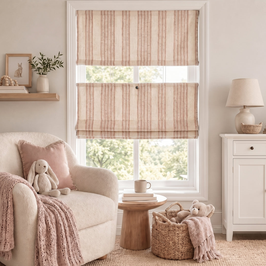 Tiny Dots Stripe Roman Shades |Top Down Bottom Up
