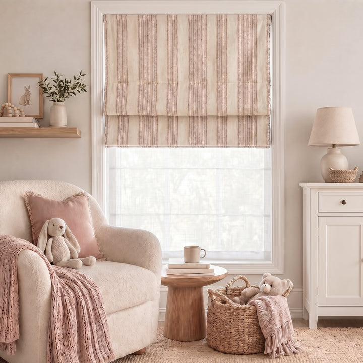 Tiny Dots Stripe Roman Shades | Day Night