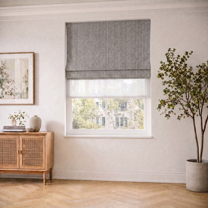 Stripe Cordless Roman Shade | Day Night