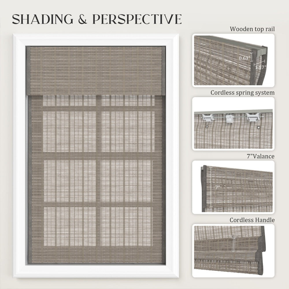 Natural Kenaf Cordless Roman Shades