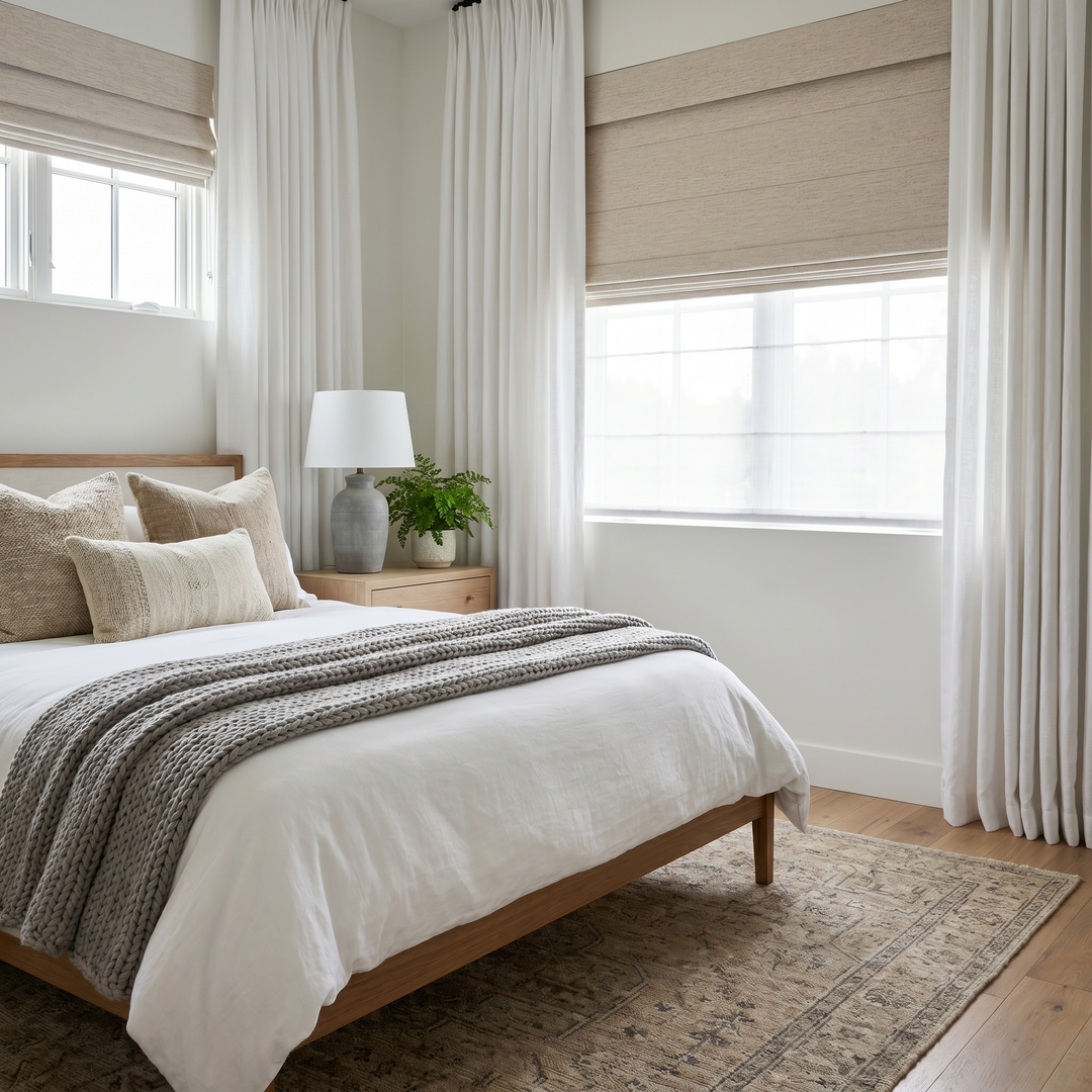 Solid Cordless Roman Shade | Day Night