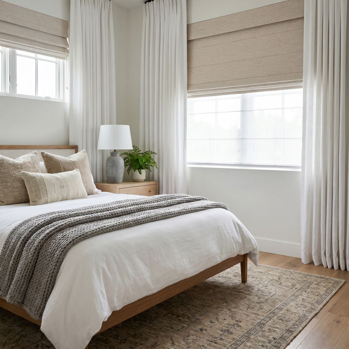 Solid Cordless Roman Shade | Day Night