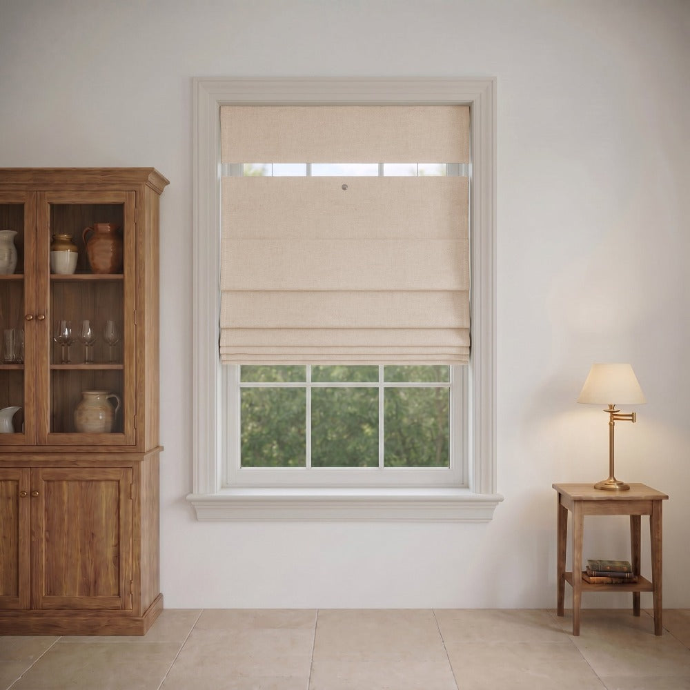 Top Down Bottom Up Linen Roman Shades