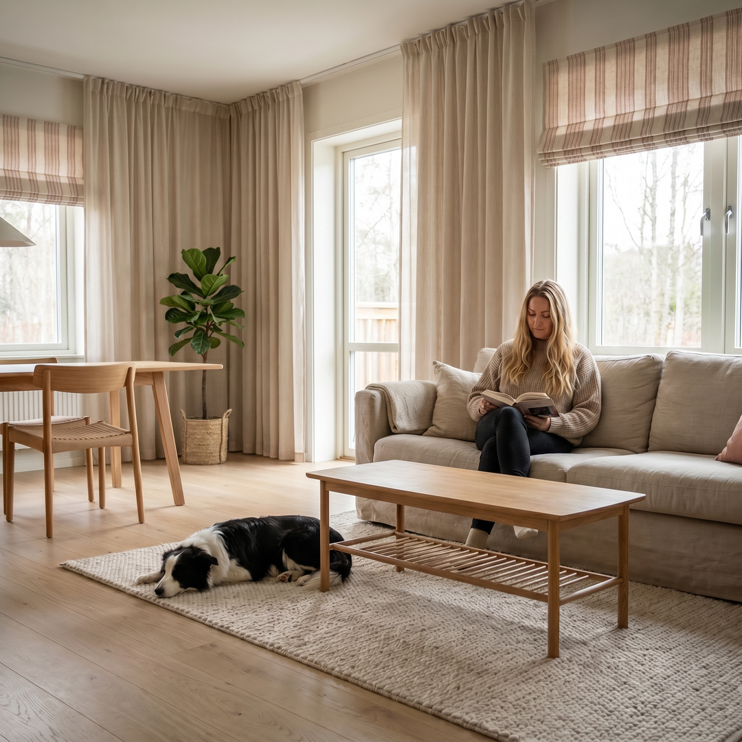 Tiny Dots Stripe Roman Shades | Basic