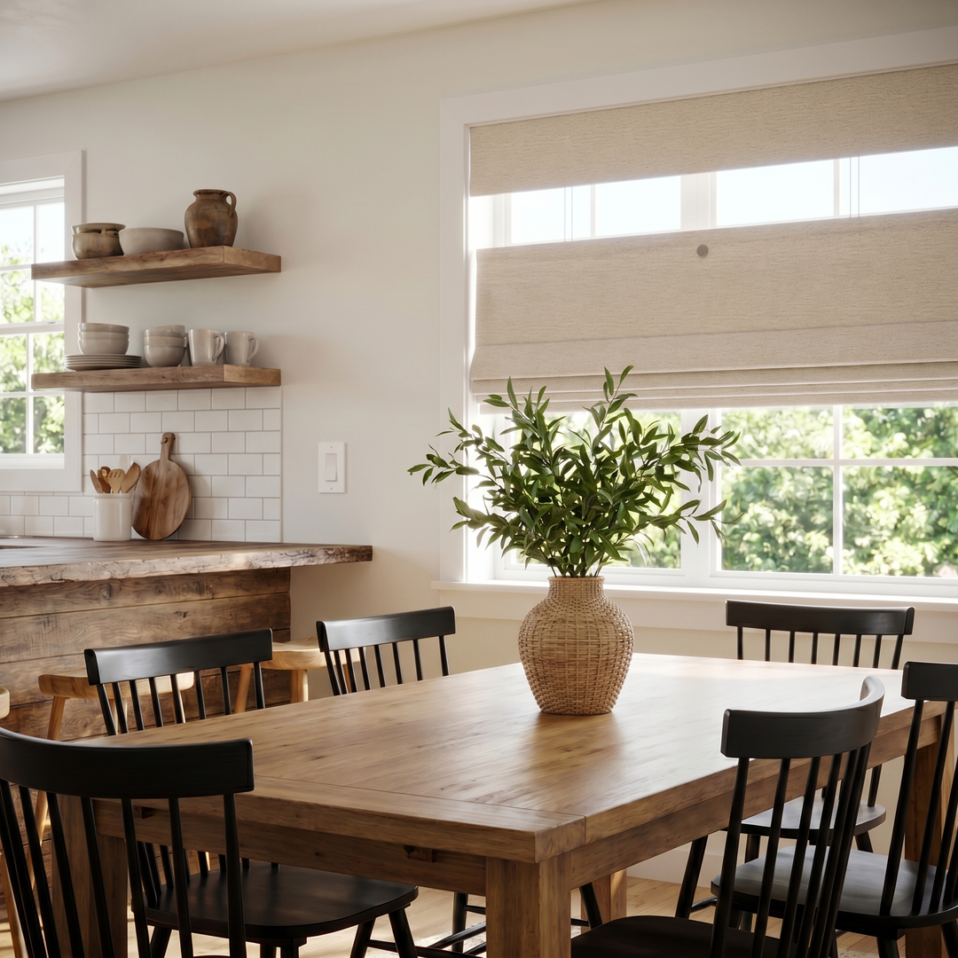 Solid Cordless Roman Shade | Top Down Bottom Up