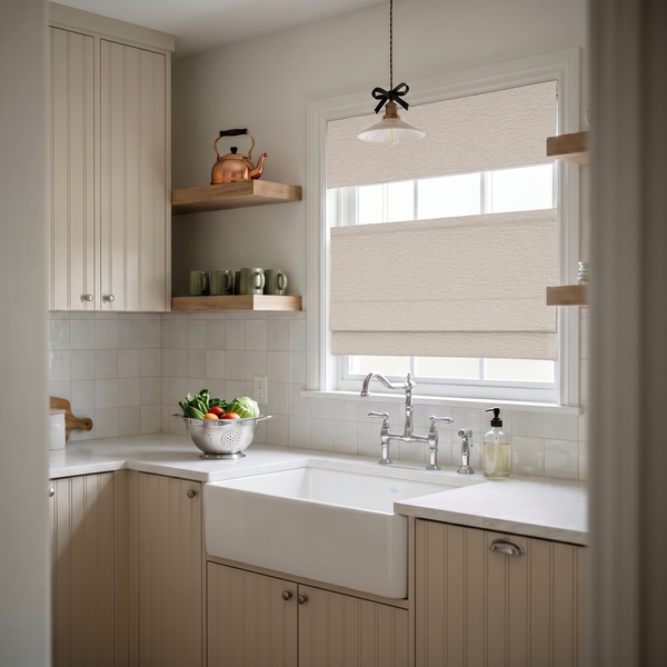 Solid Cordless Roman Shade | Top Down Bottom Up