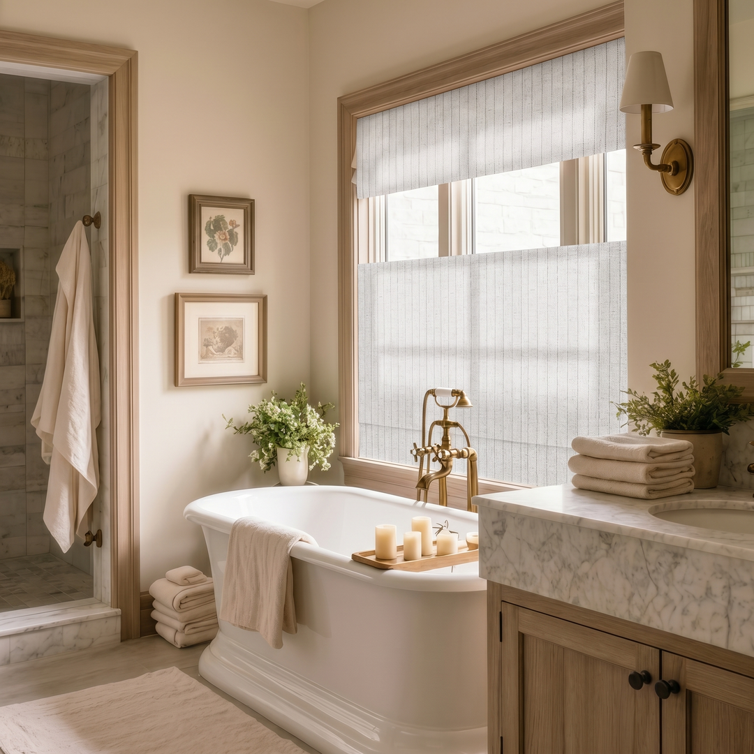 Stripe Roman Shades | Top Down Bottom Up