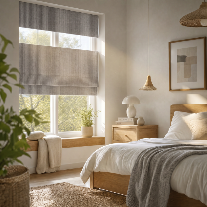 Stripe Cordless Roman Shade | Top Down Bottom Up