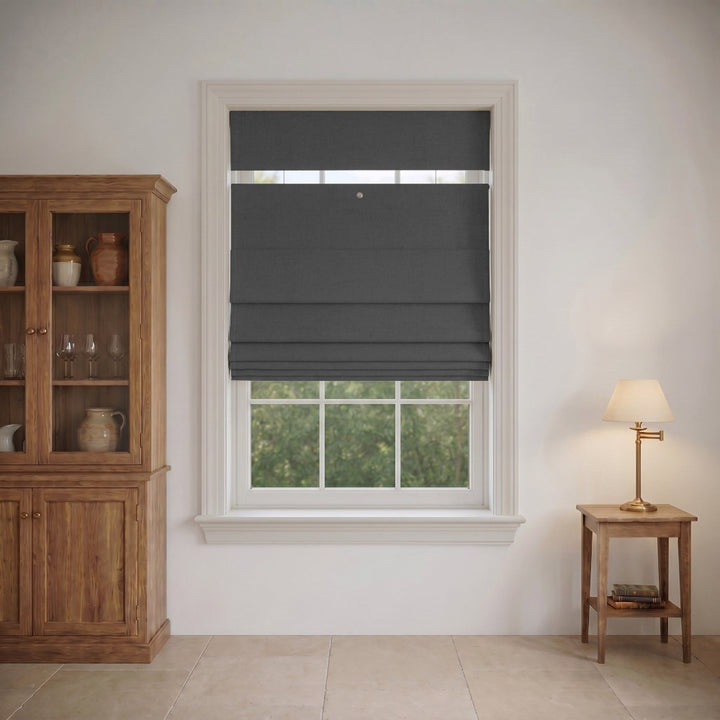 Top Down Bottom Up Linen Roman Shades