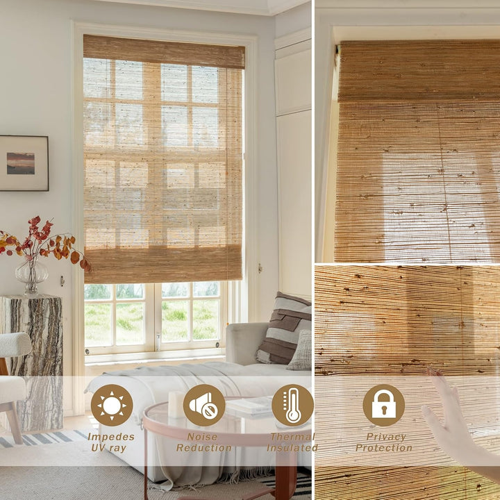 Cordless Bamboo Roman Shades