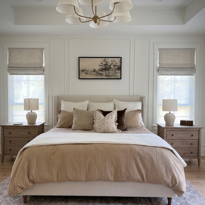 Stripe Roman Shades | Day Night