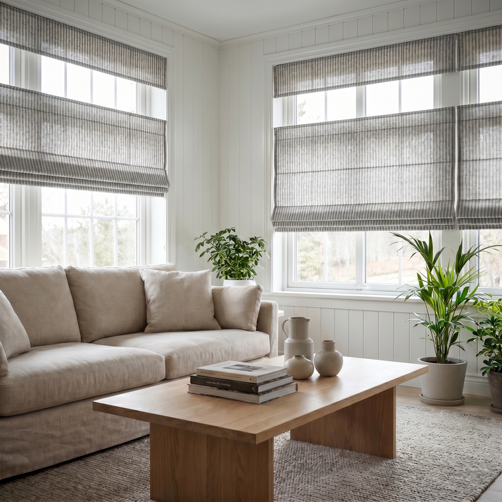 Stripe Cordless Roman Shade | Top Down Bottom Up