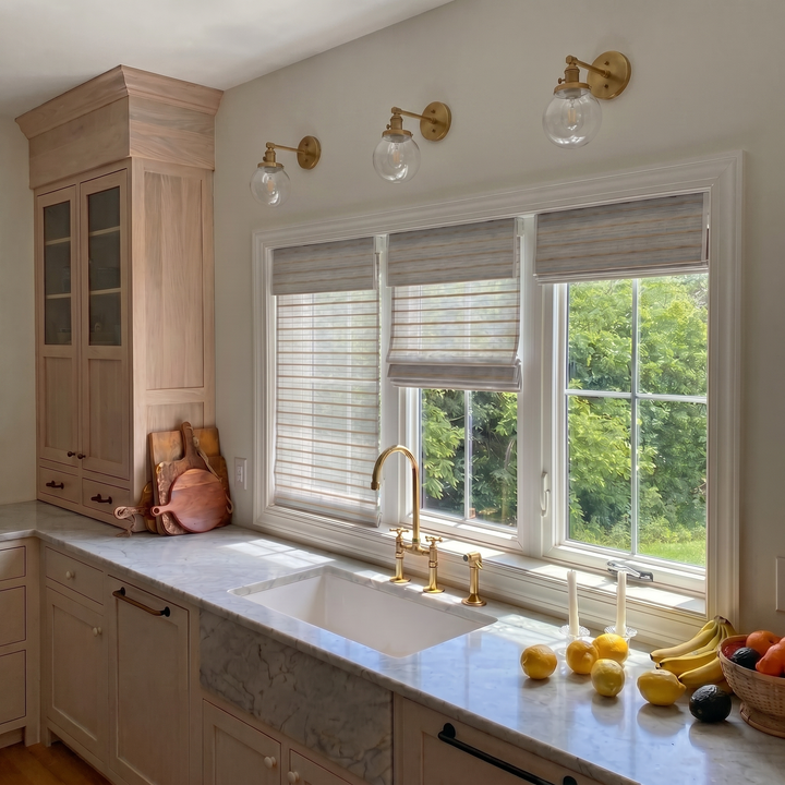 Natural Linen Woven Roman Shades
