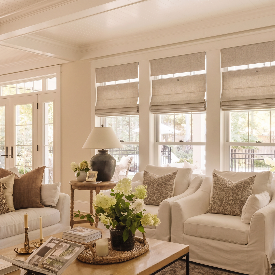 Top Down Bottom Up Linen Roman Shades