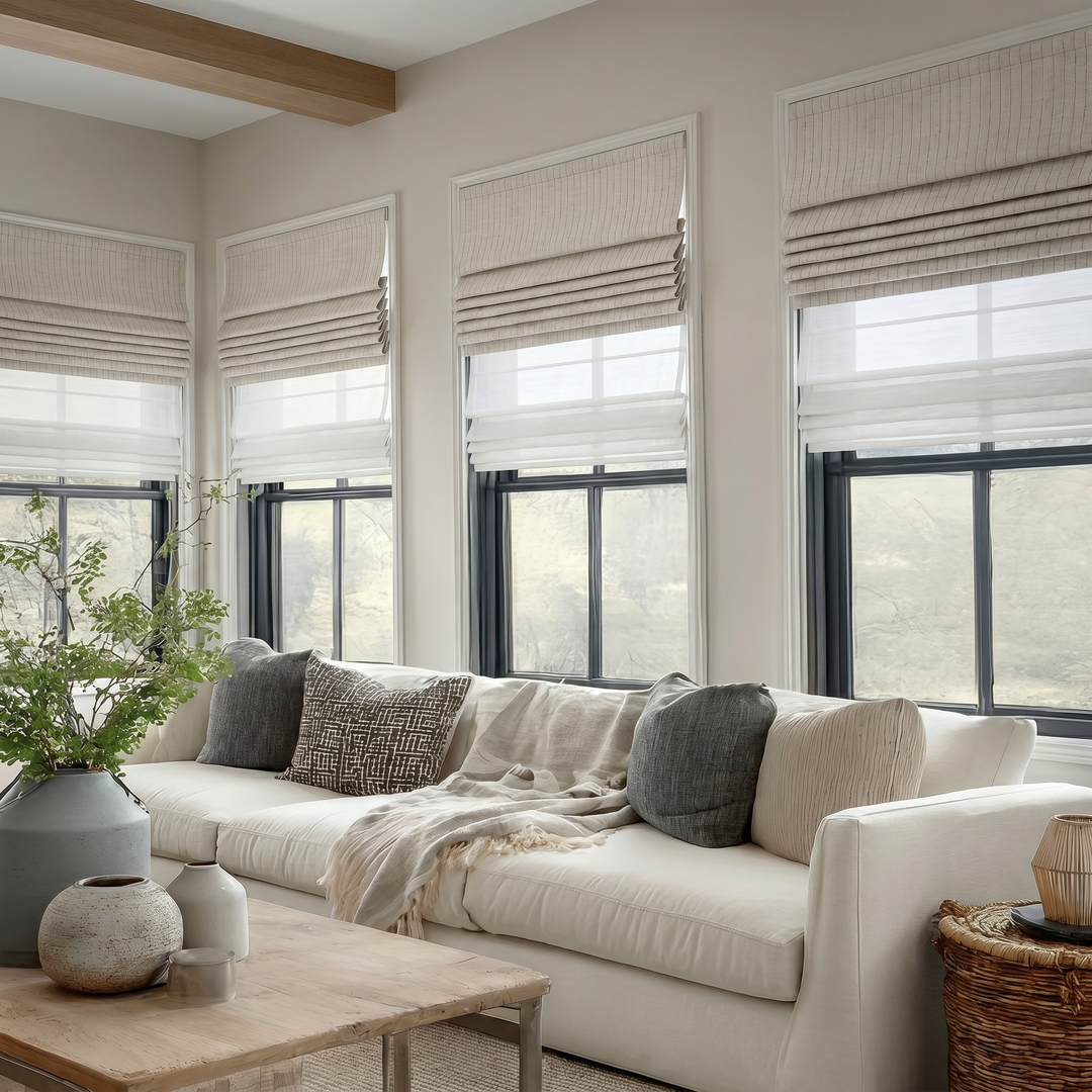 Stripe Roman Shades | Day Night