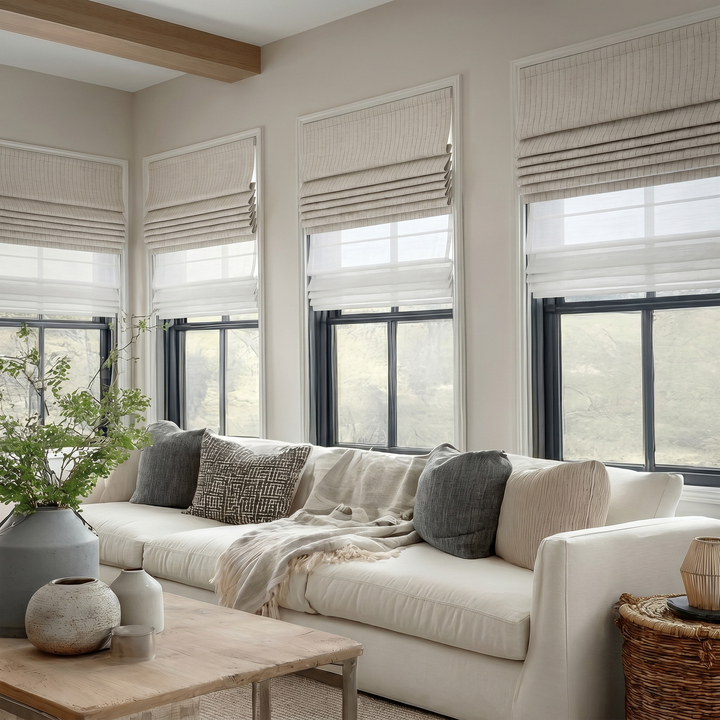 Stripe Roman Shades | Day Night