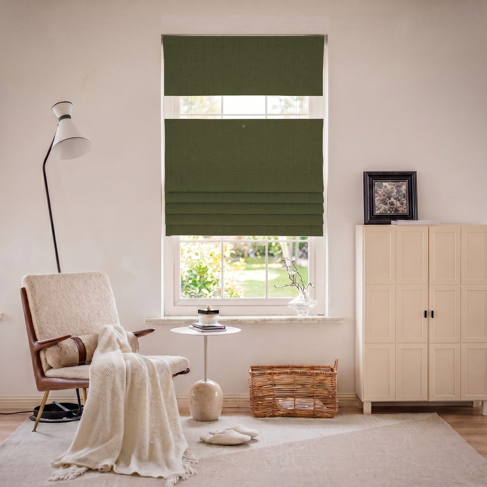 Linen Roman Shades | Top Down Bottom Up