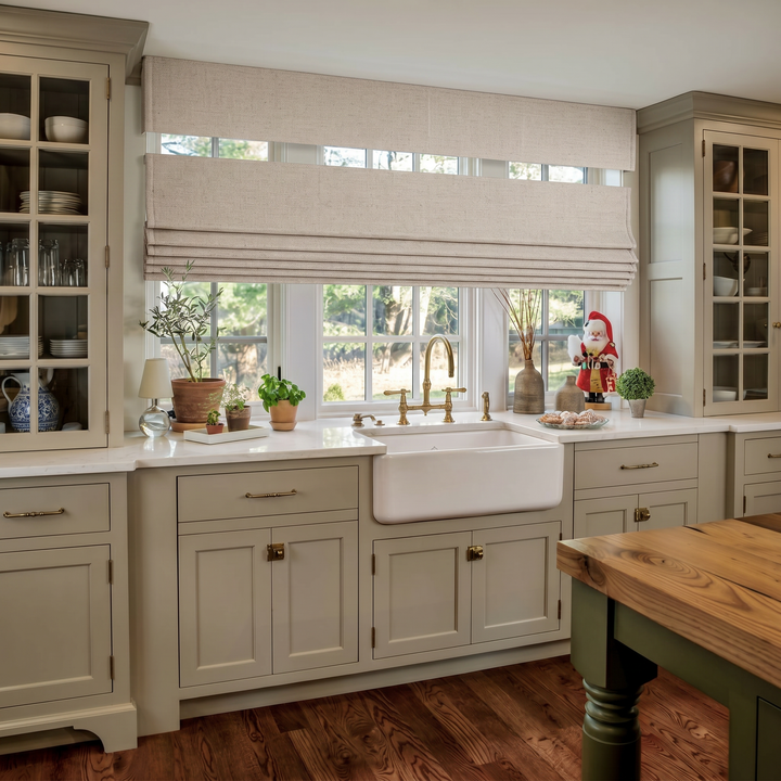Top Down Bottom Up Linen Roman Shades