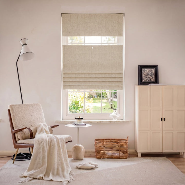 Linen Roman Shades | Top Down Bottom Up