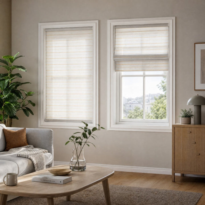 Natural Linen Woven Roman Shades