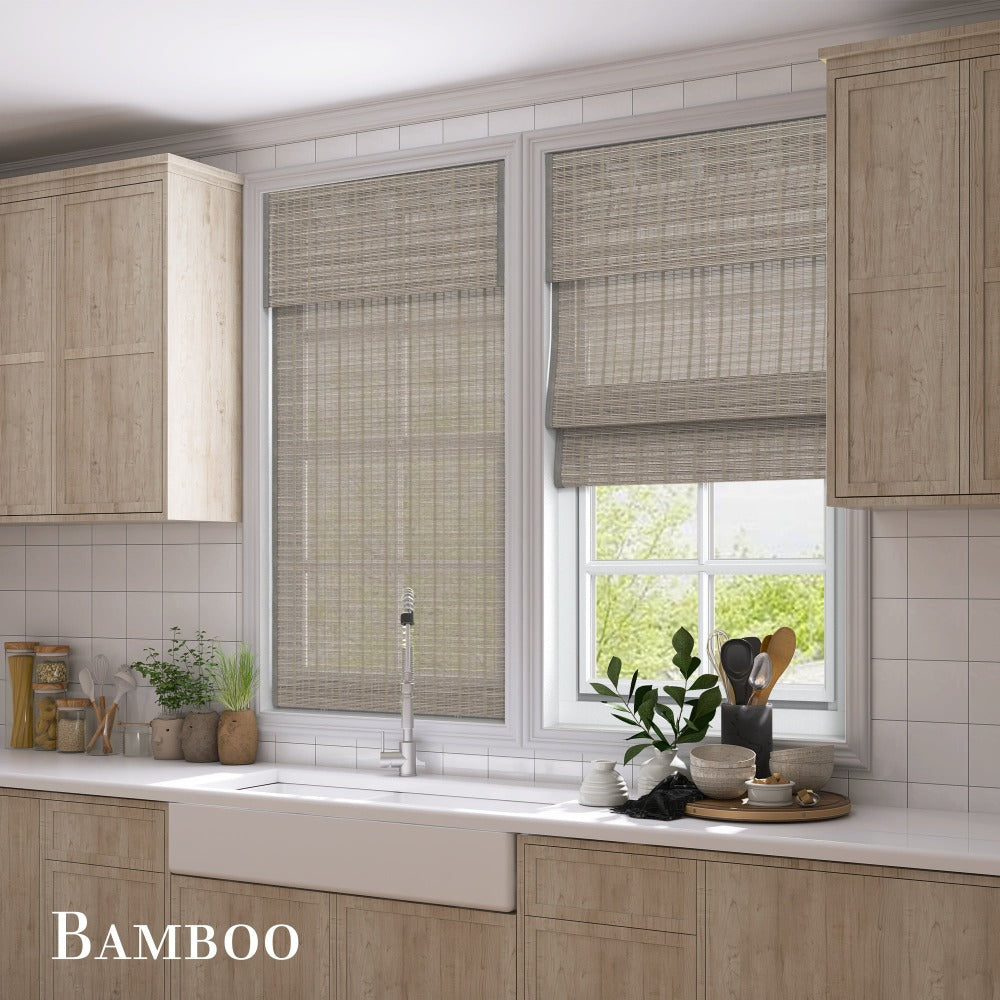 Natural Kenaf Cordless Roman Shades