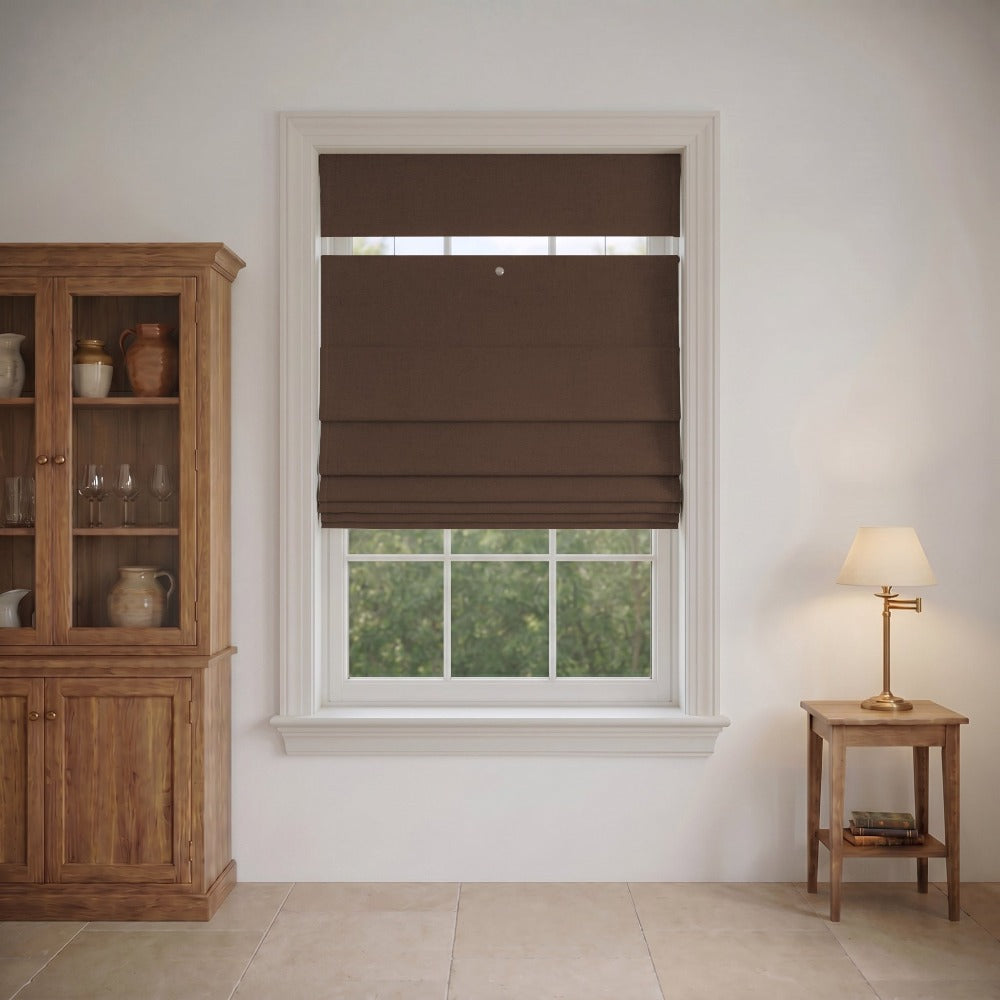 Top Down Bottom Up Linen Roman Shades