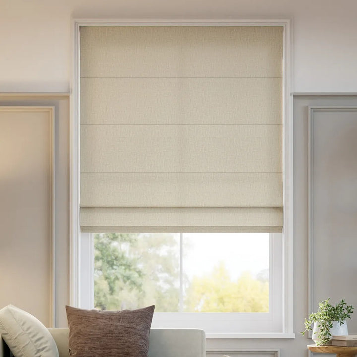 Rustic Linen Roman Shades