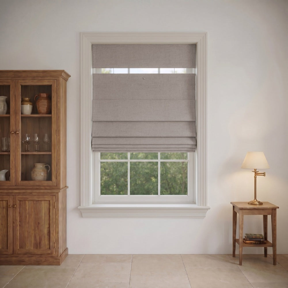 Top Down Bottom Up Linen Roman Shades