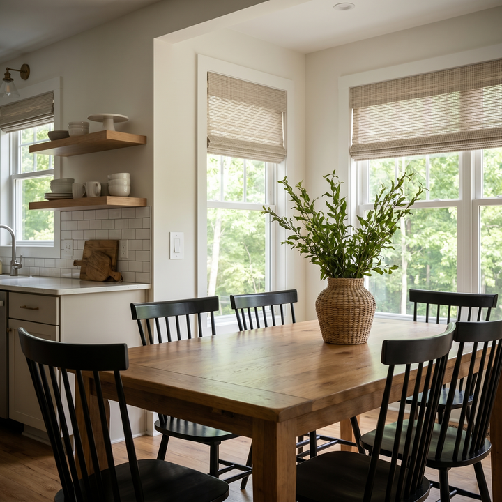Natural Woven Cordless Bamboo Roman Shades