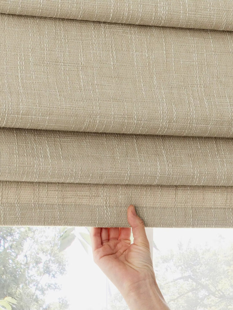 Linen Plain Cordless Blackout Roman Shades