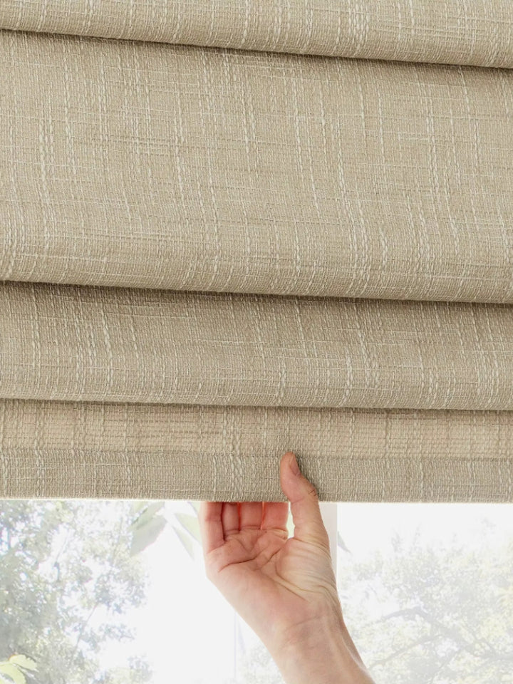 Linen Plain Cordless Blackout Roman Shades