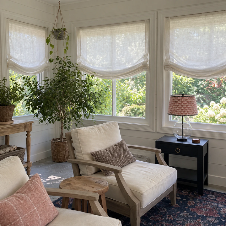 Hearth Linen Roman Shade relaxed 1