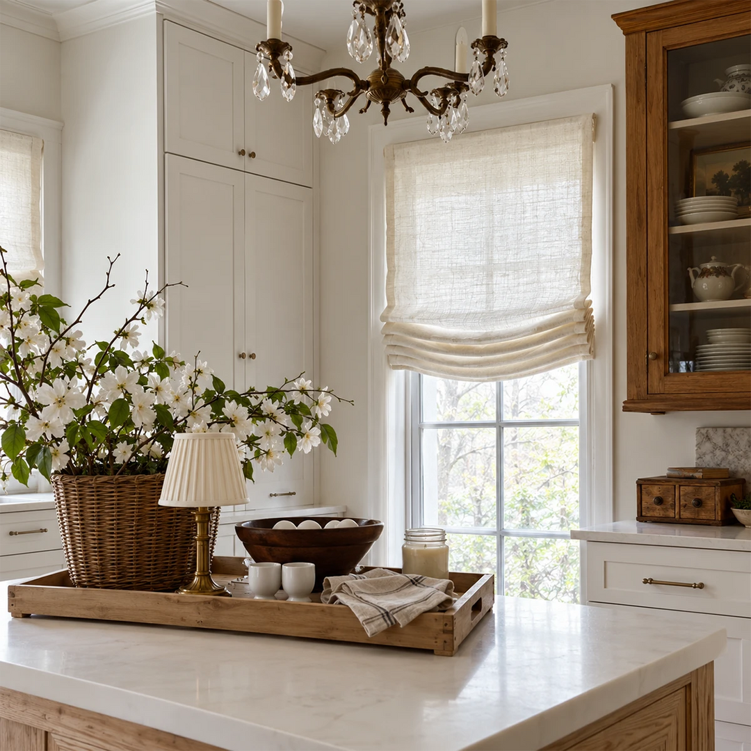 Hearth Linen Roman Shade relaxed 2