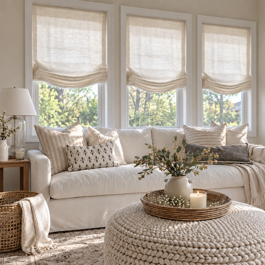 Hearth Linen Roman Shade relaxed 3