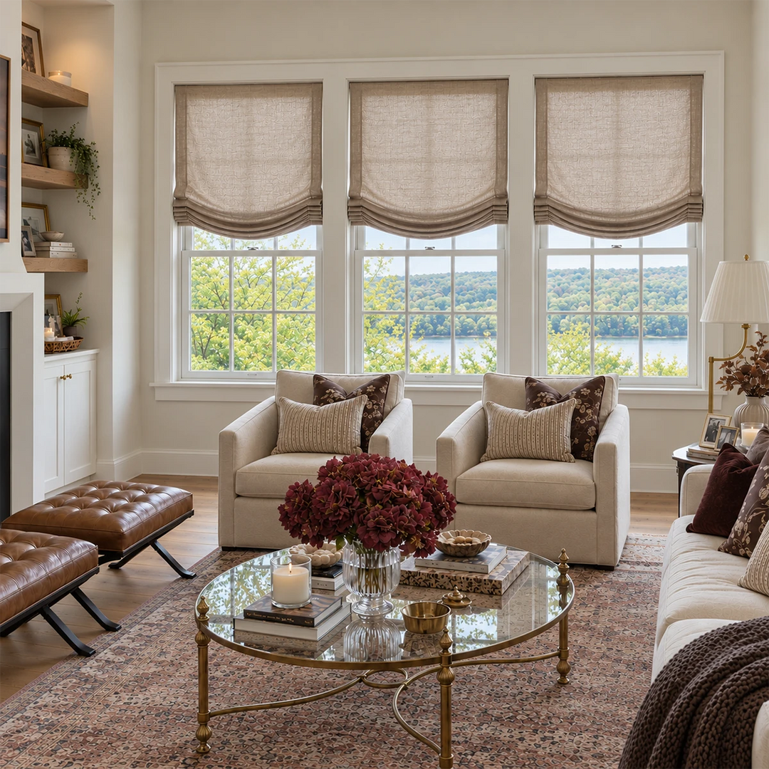 Hearth Linen Roman Shade relaxed 6