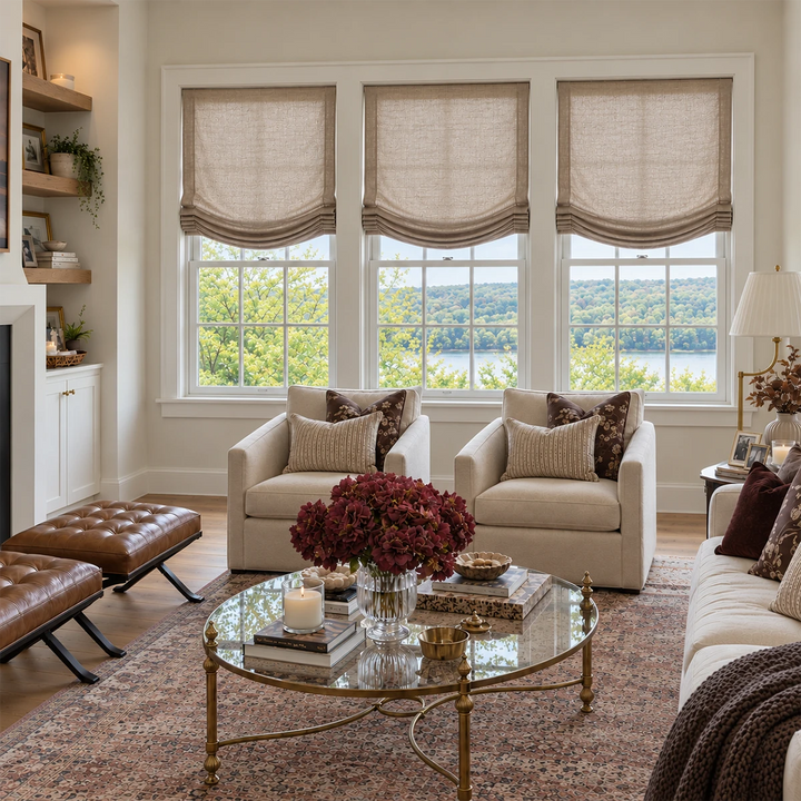 Hearth Linen Roman Shade relaxed 6