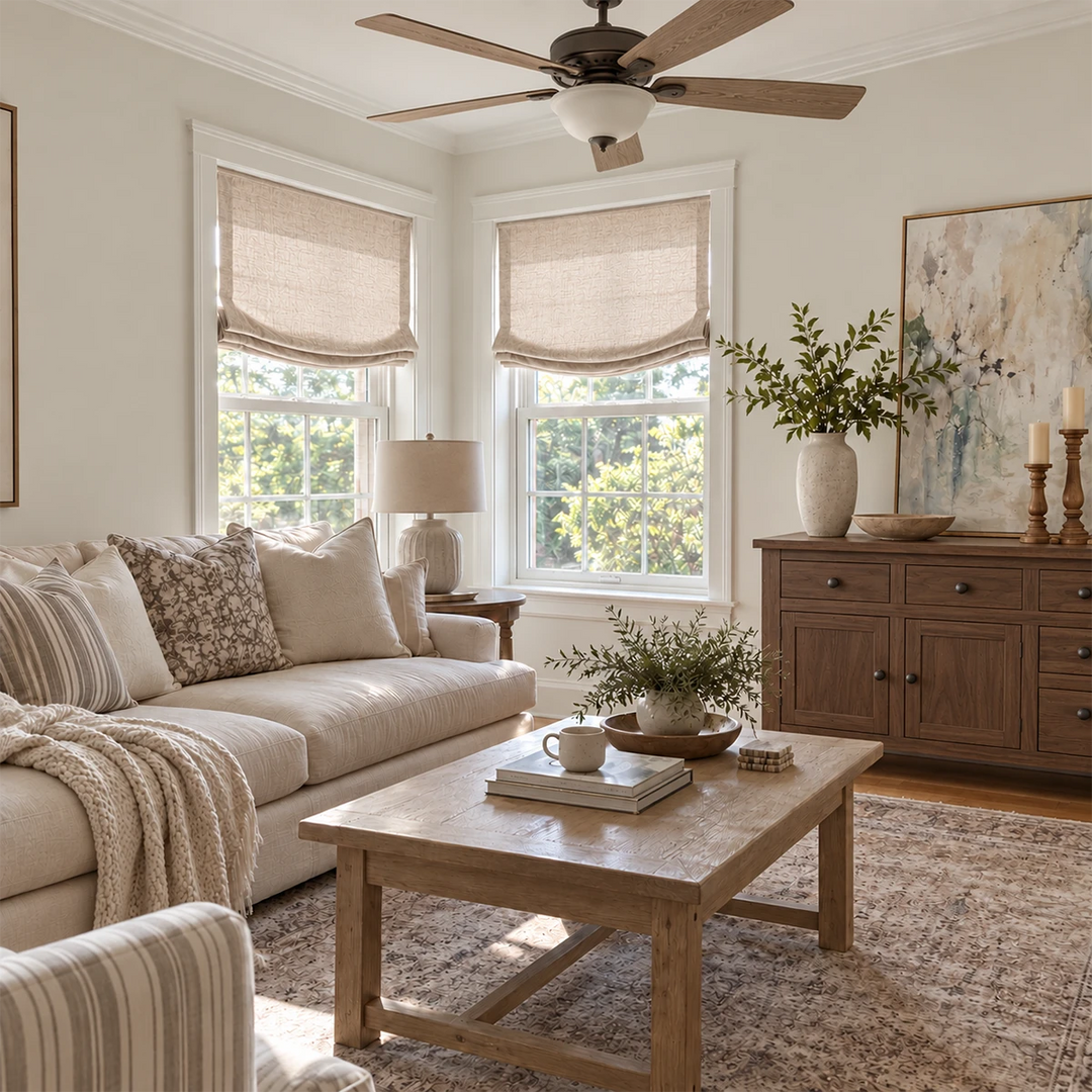 Hearth Linen Roman Shade relaxed 9