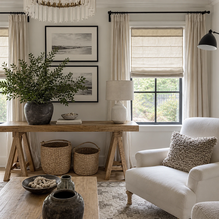 Hearth Linen Roman Shade top down bottom up 3