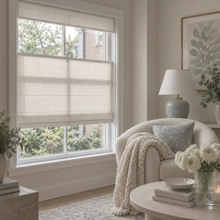 Hearth Linen Roman Shade top down bottom up 4