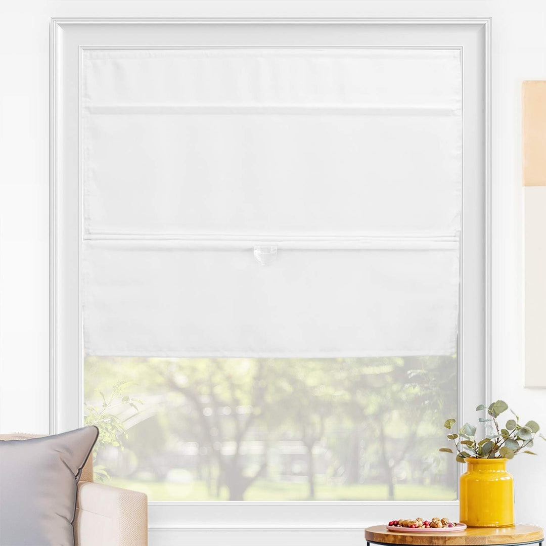 Ivory Sheer Light Filtering Roman Shades