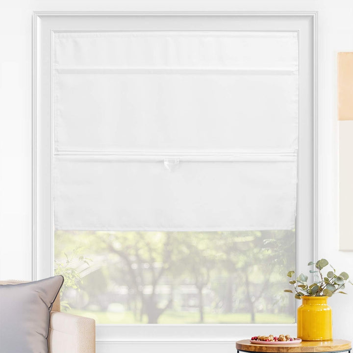 Ivory Sheer Light Filtering Roman Shades