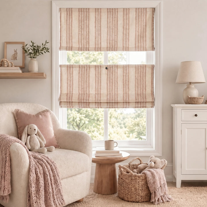 Tiny Dots Stripe Roman Shades |Top Down Bottom Up