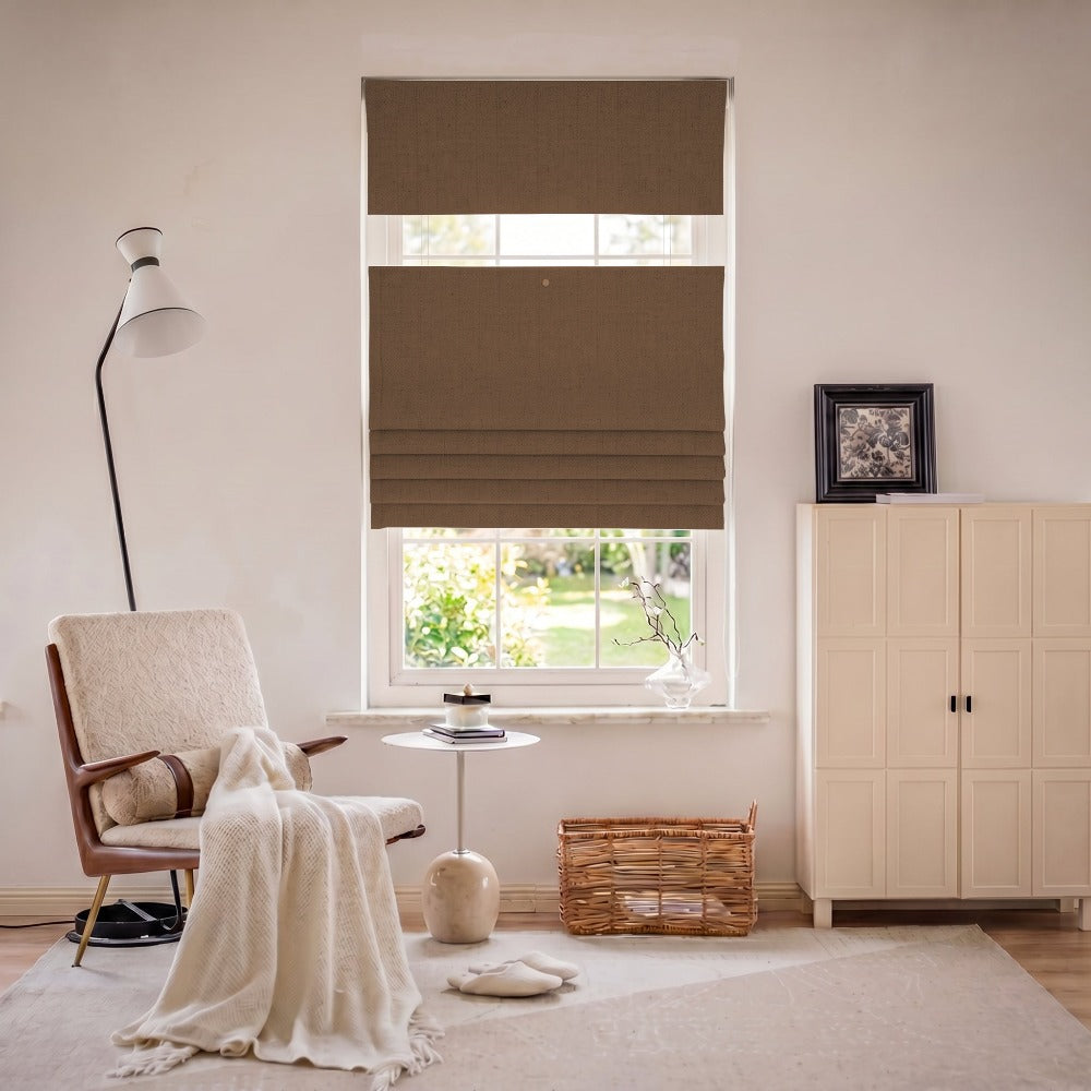 Linen Roman Shades | Top Down Bottom Up