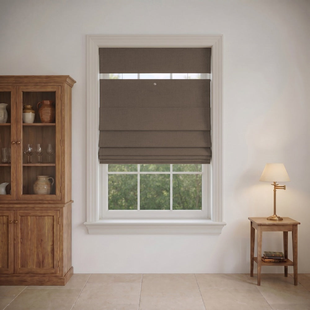 Top Down Bottom Up Linen Roman Shades